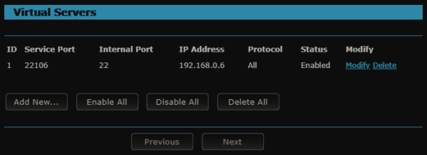 Port forwarding on the gateway router