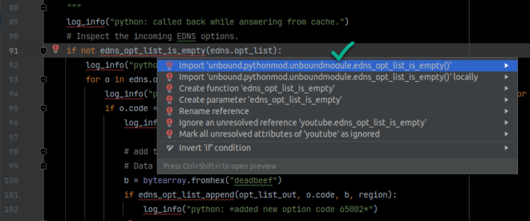 PyCharm can now find the missing methods we don't actually need to worry about