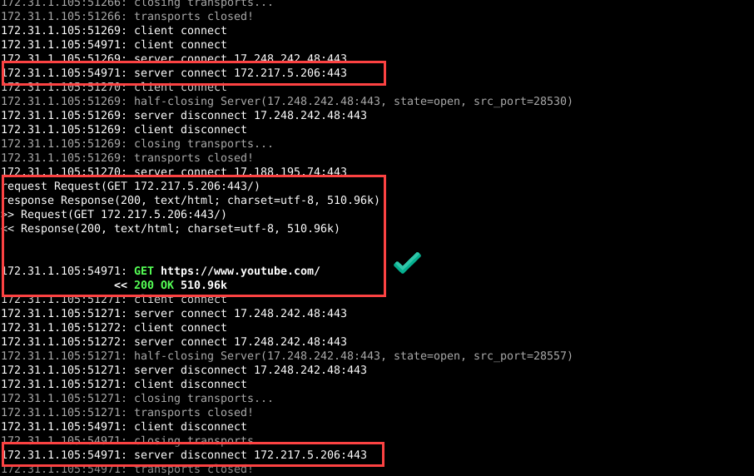 Reliable server host interception in MITMProxy transparent proxy mode