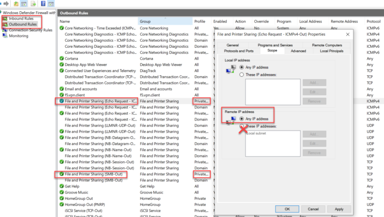 Windows file sharing across subnets