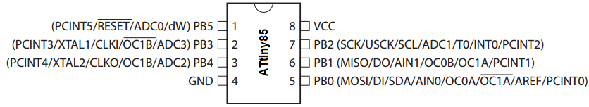 attiny85 port protection diodes