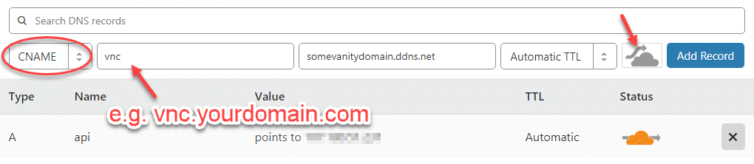 Add a Cloudflare DNS CNAME record