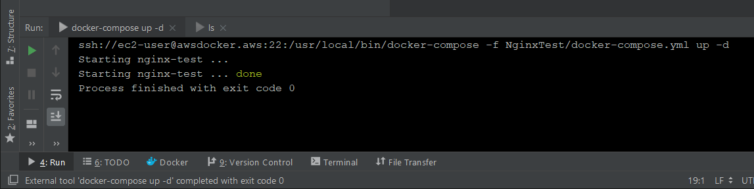 Docker compose external SSH tool successfully runs 