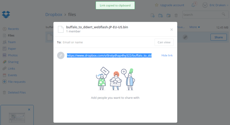 dropbox developer navigation