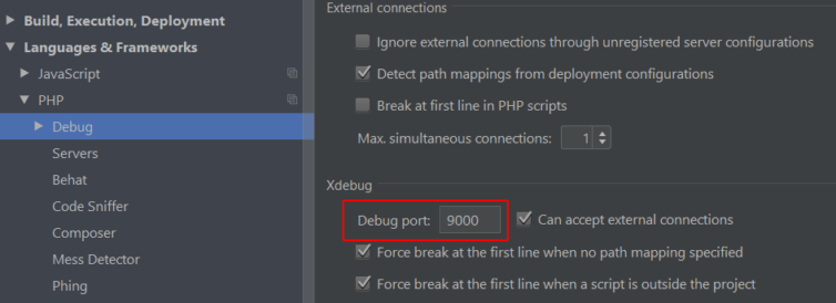 phpstorm xdebug helper