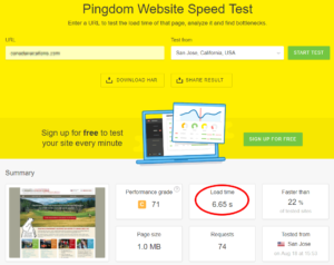 Pingdom results before Cloudflare