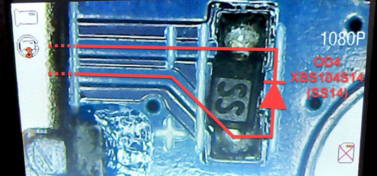 SOPINE PCB bottom near the SD card slot